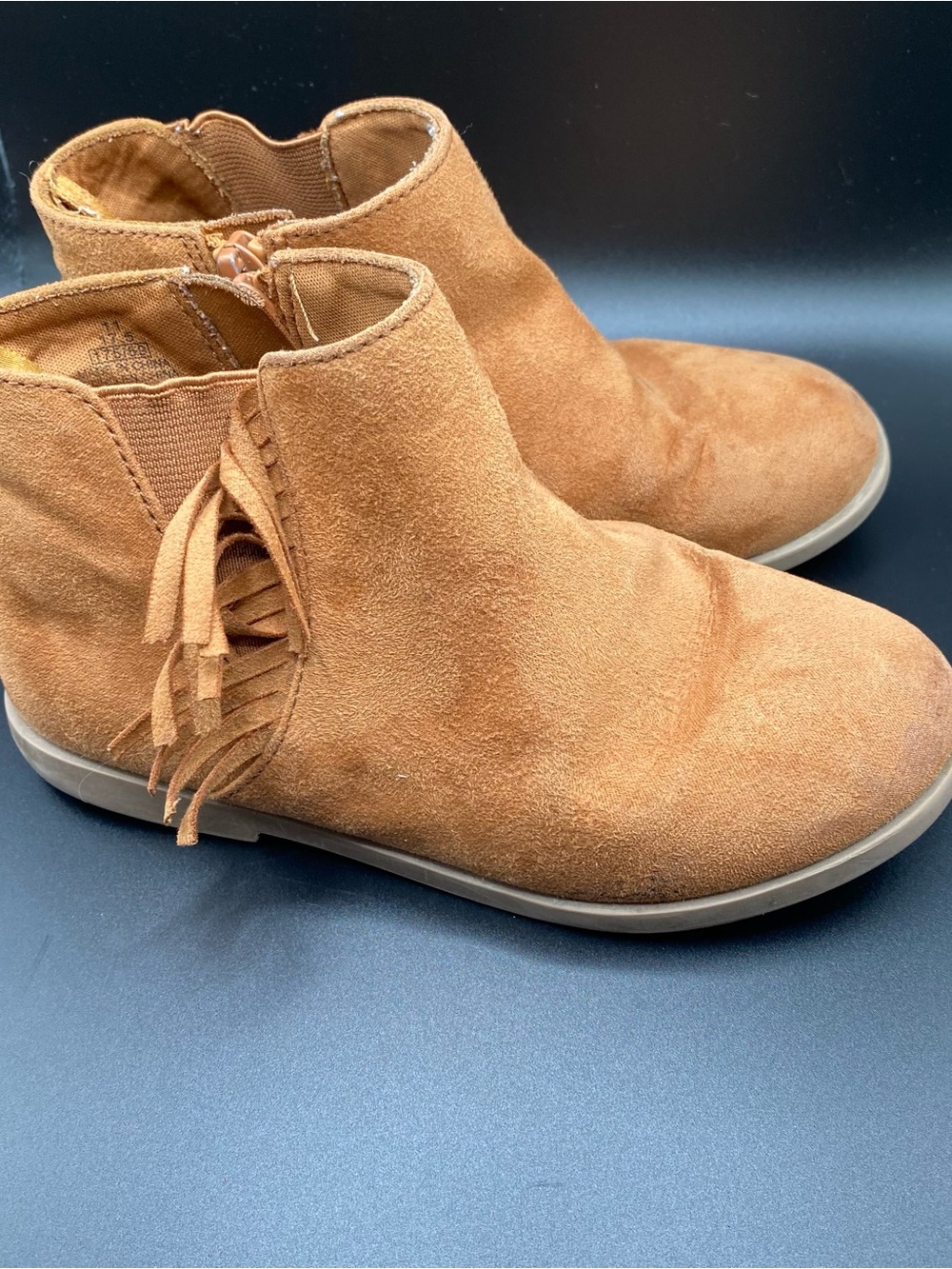 Old Navy Tan Suede Fringe Ankle Boots size 11